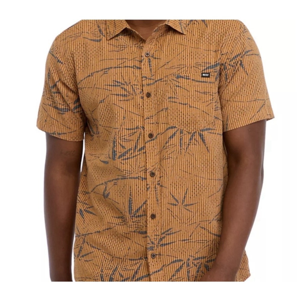 REEF‎ Mens Cathay Spice SS Button Down Hawaiian Lightweight Shirt Size XLarge